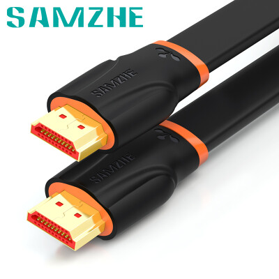 

Shanze SAMZHE HDMI20 version 2K 4K digital high-definition line orange black 1 meter ultra-thin flat line computer TV set-top box projector connection soft line SM-CB10