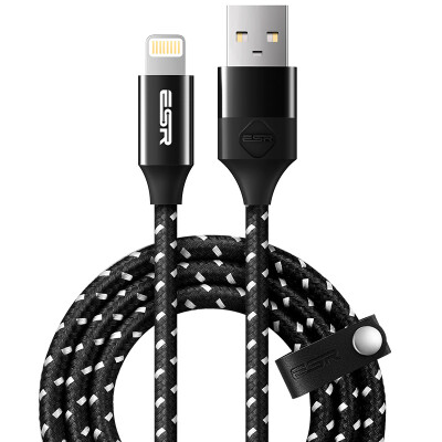 

ESR) Apple MFI certified data cable Lightning charging cable for iPhone7 / 7 Plus / 6s / iPad Air / Pro woven magic magic black 1 meter