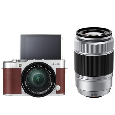 

FUJIFILM X-A3 (XC16-50II / XC50-230II) Сепия Micro Single Dual Lens Kit 24 миллиона пикселей 180-градусный сенсорный экран WIFI