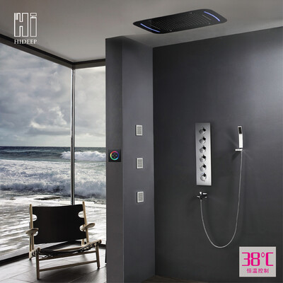 

HIDEEP Seven function luxury high quality LED wall-mounted shower set with body jet