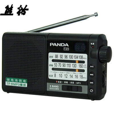 

Panda (PANDA) Т-01 Трехдиапазонные полупроводники пожилая Мини-широкополосная радиокарта лития цифровая аудио (черный)