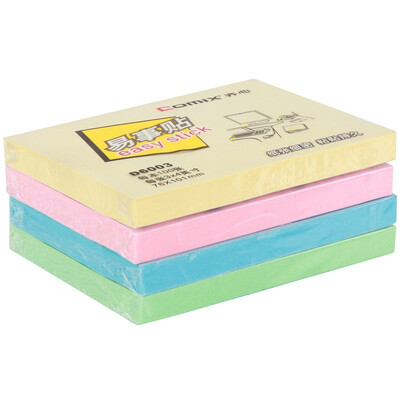 

Qixin COMIX D6003 Sticky Notes Sticky Notes Scratch Pads Easy Posts Pepsi Sticks 76x101mm 12 colors random