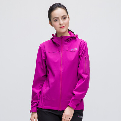 

Snow flying outdoor autumn and winter women's soft shell Jackets Fleece windproof breathable jacket A1621RY052 purple sauce red | 1190 L