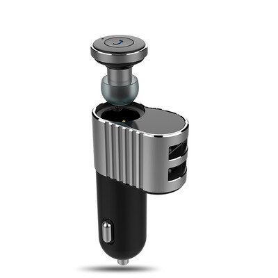 

Pivot (PivoFUL) PBH-D900 Автомобильная мини-гарнитура Bluetooth Автомобильное зарядное устройство Наушники Два в одном Поддержка Многоточечное соединение Серый
