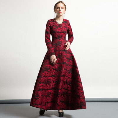 

DF · RS Autumn and winter new women's long-sleeved dress Jacquard dress