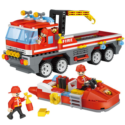 

COGO) new city series of building blocks of fire ambulance multi-rescue package children's puzzle three-dimensional fight assembled enlightenment toys 617 4142