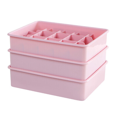 

JEKO&JEKO plastic multifunctional underwear storage box 15 grid 3 loaded cosmetic box finishing storage box separated storage box pink SWB-5445