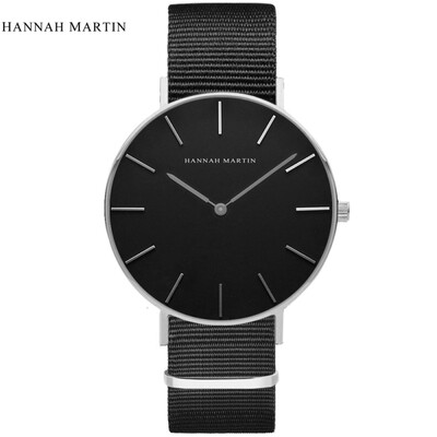 

Hannah Martin Luxury Brand Casual Watches Men Women Neutral Simple Fashion Clock Leather Quartz Wrist watch