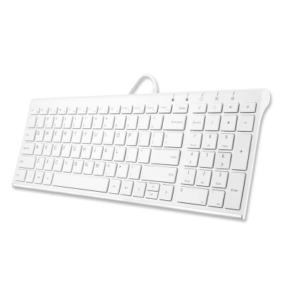 

BOW HW193A metal wired USB ultra-thin keyboard white 99 key