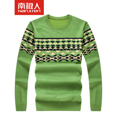 

Antarctic Sweater Men's Simple Check Men's Fashion Round Collar Knitwear NFF173B805 Green M