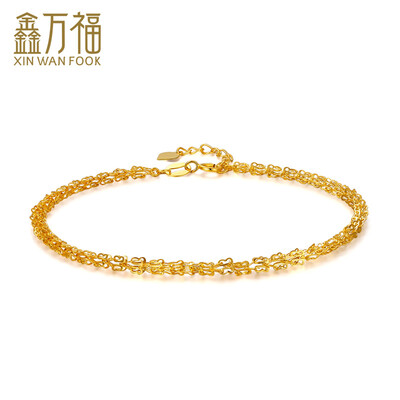 

Xin Wanfu feather love 18K gold bracelet simple atmosphere about 1.20-1.40g