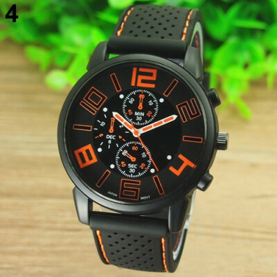 

2017 New Fashion Casual Quartz Analog Silicone Stainless Steel Dial Sports WristWatch Business watch