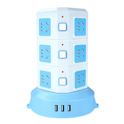 

Breeze kyfen QF-L013C three-tier 12-bit five-hole multi-switch anti-overload socket three USB new national standard length of 18 meters