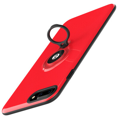 

Biya Zi BIAZE Apple 7 Plus 8 Plus phone shell iPhone8 Plus protective sleeve drop ring buckle bracket men&women scrub shell king JK210-red
