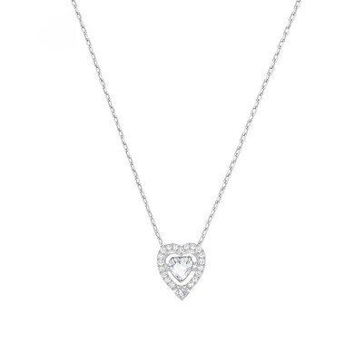 

SWAROVSKI SWAROVSKI PLATED WHITE WOMEN ' BEAUTIFUL CHRISTMAS heart necklace 5272365