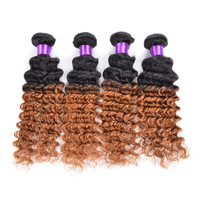 

4 Bundles Blonde Ombre Deep Curly Peruvian Virgin Hair Bohemian Human Hair Weave 1B427