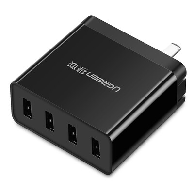 

Green Union Multi-Port USB Foldable Charger 24A High Speed ​​Fast Charge 4 Cell Phone Flat Universal Plug Power Adapter For 5V 2a Apple Andrews Millet Huawei 30245 Black