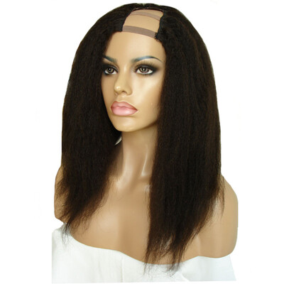 

Charming Hair Kinky Straight U Part Wig Malaysian Virgin Human Hair Machine Made Wig U part Wig Left Side Opening Size 2*4
