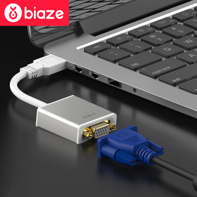 

BIAZE USB3.0 VGA конвертер подключен к телевизору ноутбук монитор VGA проекторы внешний графический адаптер поддерживает USB 2.0 ZH1- алюминий