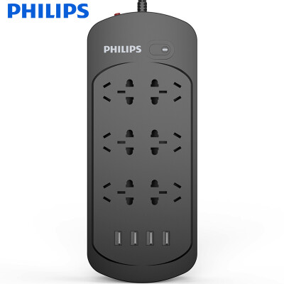 

Philips PHILIPS new national standard socket 4USB41A wiring board 6-bit combination hole 3 m plug-in board total control switch drag line board overload lightning protection plug row child protection door row plug