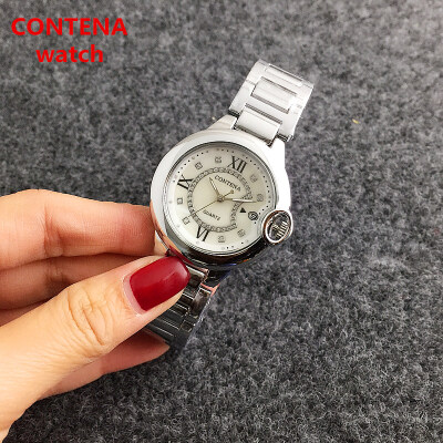 

Vintage Style Calendar Ladies Quartz Wristwatch Contena Fashion British Style Women Dress Watches Luxury Female Watch