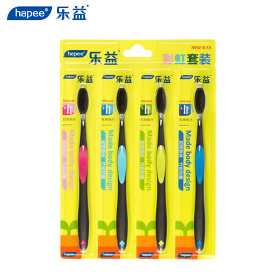 

Leyi hapee toothbrush carbon black brush silk fur 4 rainbow sets