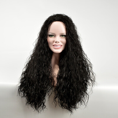 

JUNSI Synthetic Wig Long Black Wavy Hair Wig Beauty Hair For Black Women Wigs