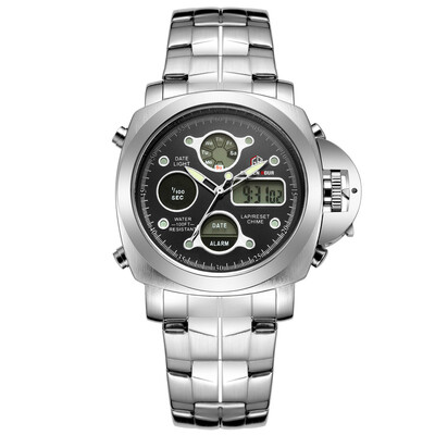 

Top Brand Luxury Dual Display Steel Mens Watches Waterproof LED Digital Military Army Men Sports Watch Relogio Masculino