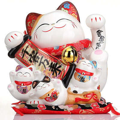 

Jingdong supermarket Jinshi Workshop stone stone workshop thousands of customers to Lucky cat medium shop opened deposit pot creative ornaments SC53415