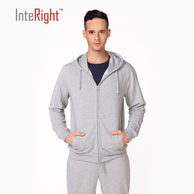 

INTERIGHT мужчин шапка кардиган свитер цветок серый XXL