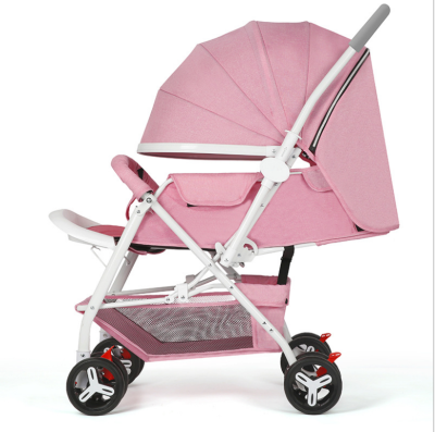 

Manufacturer direct selling ultra light four-wheel baby stroller portable folding two-way implementation may sit may lie the strol