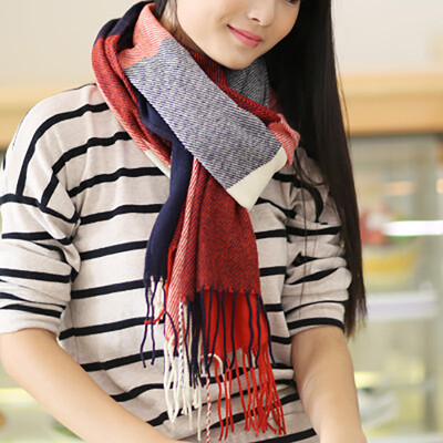 

2017 autumn winter scarf imitation cashmere solid color lattice scarf men and women shawl warm