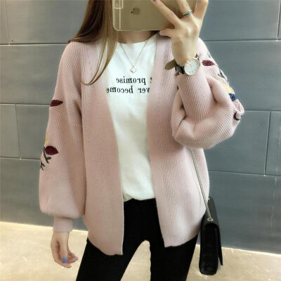 

sustory women 2017 autumn and winter models short jacket women sweater women's cardigan loose Korean students wild sweater SRSU038 black uniform