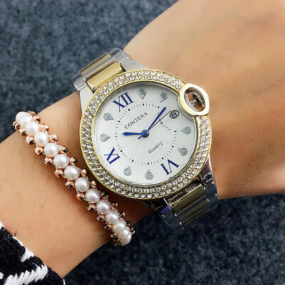 

Luxury Diamond Business Wristwatches CONTENA Elegant Ladies Dress Watch Fashion Women Crystal Watch