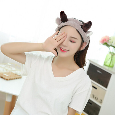 

Sanli super soft elk antlers ears hair band selling cute cute headdress headdress headband wash makeup makeup mask hair gray