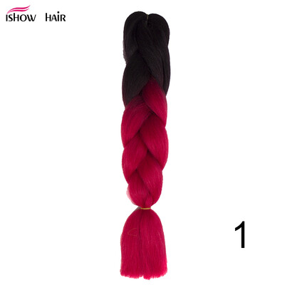 

Silky Strands 24 100g Ombre Synthetic Braiding Hair Extensions For Crochet Braids Kanekalon Jumbo Braids Two Tone Ombre Color 1p