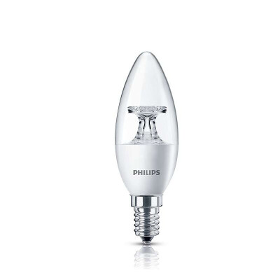 

Jingdong supermarket] Philips (PHILIPS) LED light bulb bubble candle bubble 5W E14 small screw mouth 2700K warm light warm white yellow transparent single