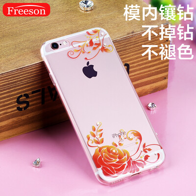 

Freeson Apple 6 Phone Case iPhone6S Case Women&39s Diamond-encrusted Case Drop-proof Silicone Case Allure