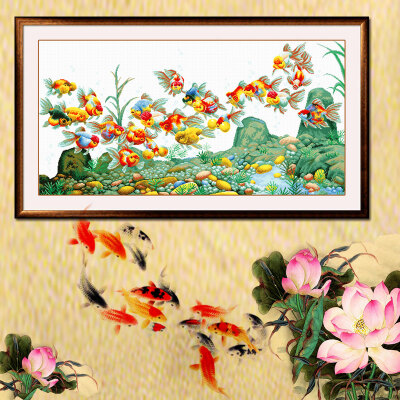 

embroider DIY DMC Cross stitch,Sets For Embroidery kits Colorful goldfish factory direct sale