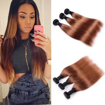 

4 Bundles Ombre Straight Virgin Hair 8A Brazilian Human Hair Straight Ombre Brazilian Virgin Hair Straight Ombre 1b/30 free shippi