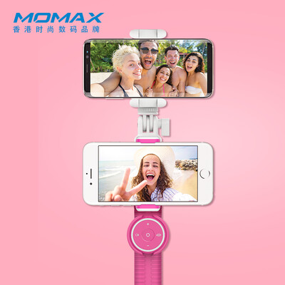 

MOMAX joy Selfie dual camera wireless Bluetooth remote control Selfie self-timer dual phone folder camera Apple Android mobile phone general pink