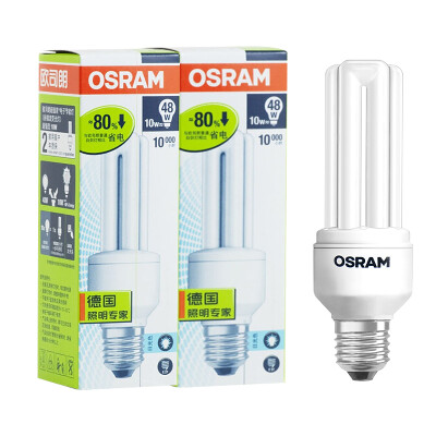 

OSRAM OSRAM T3 стандартные энергосберегающие лампы 10W теплый белый E27 (два загруженных)