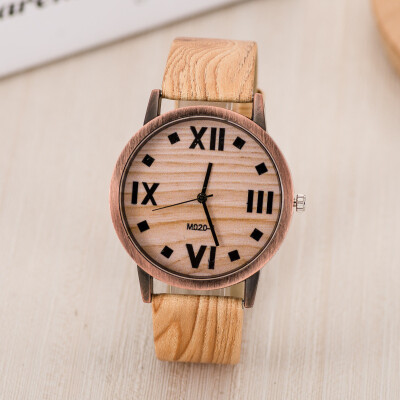 

Fashion Casual Natural Wood quartz watch wood grain leather strap Watches Business sport men's watches