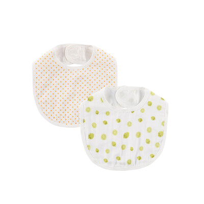 

Cotton Age (PurCotton) Baby Sling Bibs Baby Bibs 22x30cm Lime + Orange Stars 2pcs / Bag