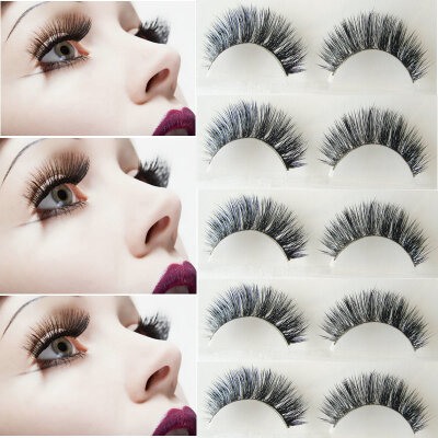 

One Pair Of 100% Hand Made Mink Eyelash Soft Natural Thick Fake Eyelashes 3D Three Dimensional Makeup Tools Eyelashes