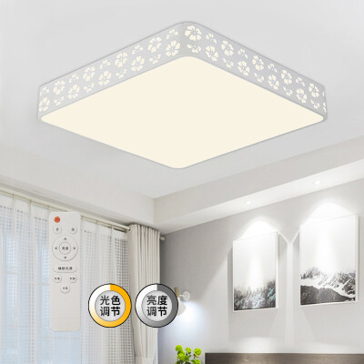 

HD LED Ceiling Light Bedroom Living Room Lighting Lighting Modern Simple Remote Control Promise Polishing Color Cool Square Snowflake 55W