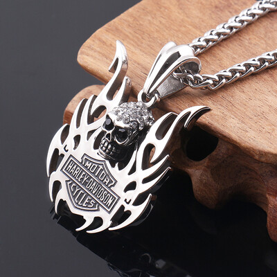 

stainless steel new arrvial angle wing punk skull men pendant stainless steel high quality fashion jewelry