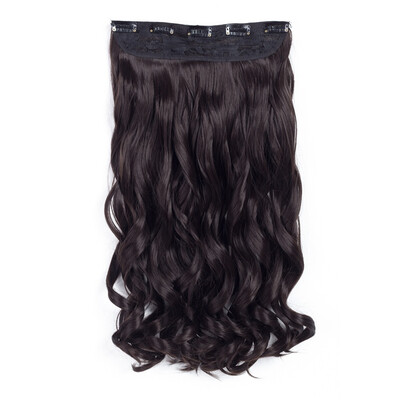 

20 "Curly Wave 3/4 Full Head One Piece 5clips Зажим на синтетических волосах Высокие температуры Волосы Волосы Pieces Волнистые волосы