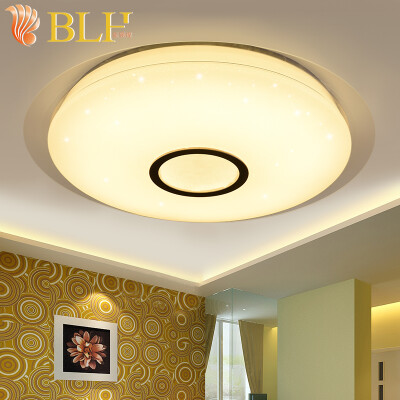 

Jingdong supermarket Po Li Huang XD-8208 LED round ceiling lamp warm living room bedroom lights simple lighting fixtures remote control wall switch stepless dimming color 48W