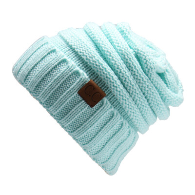 

мужчины женщины зимой трикотажные шерстяную шапку складки досуг Beanies шляпа сплошной цвет Hip-Hop Skullies Beanie